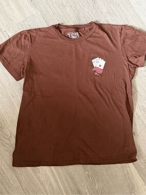 Brand Kids Short Sleeve Tee - Brown with Card Suits Graphic